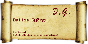 Dallos György névjegykártya